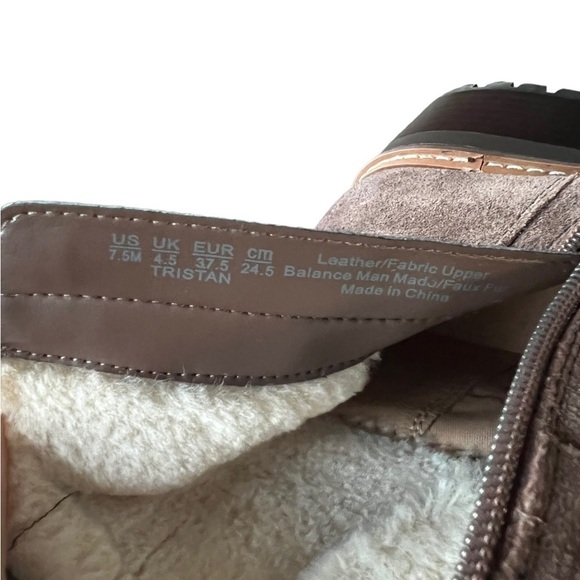 New Naturalizer Tristan Water Repellent Leather Shearling Winter Ankle Boots 7.5 - Picture 7 of 9